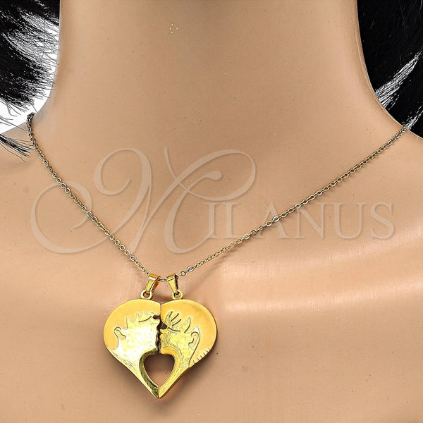 Dije Elegante 05.116.0048 Acero Inoxidable, Diseño de Corazón, Pulido, Tono Dorado