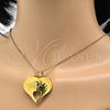 Dije Elegante 05.116.0048 Acero Inoxidable, Diseño de Corazón, Pulido, Tono Dorado