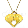 Dije Elegante 05.116.0048 Acero Inoxidable, Diseño de Corazón, Pulido, Tono Dorado