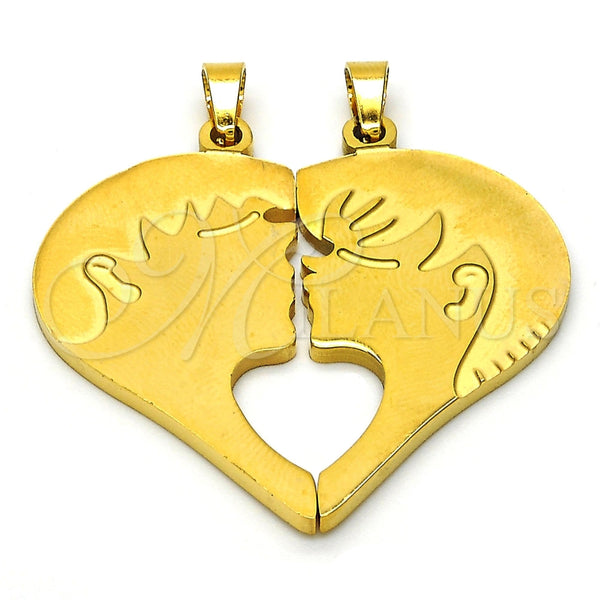 Dije Elegante 05.116.0048 Acero Inoxidable, Diseño de Corazón, Pulido, Tono Dorado
