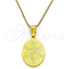 Dije Religioso 05.300.0001 Acero Inoxidable, Diseño de Divino Niño , Pulido, Tono Dorado