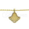 Collares con Dije 04.26.0017.18 Oro Laminado, con Blanca Cristal, Pulido, Tono Dorado (02 MM Thickness, 18 Inches Length)