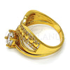 Anillo Multi Piedra 01.118.0073.09 Oro Laminado, Diseño de Corazón, con Blanca Zirconia Cubica, Pulido, Tono Dorado (Size 9)