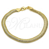 Pulsera Básica 04.213.0065.08 Oro Laminado, Diseño de Cola de Raton, Pulido, Tono Dorado (06 MM Thickness, 8 Inches Length)