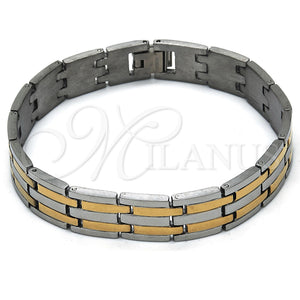 Pulsera Solida 03.114.0218.6.08 Acero Inoxidable, Pulido, Dos Tonos (14 MM Thickness, 8 Inches Length)