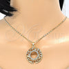 Juego de Arete y Dije de Adulto 10.306.0002 Oro Laminado, con Blanca Cristal, Pulido, Tono Dorado