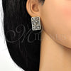 Juego de Arete y Dije de Adulto 10.306.0008 Oro Laminado, con Blanca Cristal, Pulido, Tono Dorado