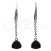 Arete Largo 02.26.0170 Rodio Laminado, con Swarovski Elements Amethyst, Pulido, Rodinado