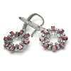 Arete Colgante 02.26.0174 Rodio Laminado, con Swarovski Elements Light Rose y Cristal Blanca, Pulido, Rodinado