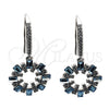 Arete Colgante 02.26.0174.1 Rodio Laminado, con Swarovski Elements Aquamarine y Cristal Blanca, Pulido, Rodinado