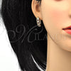 Argolla Huggie 02.267.0021.15 Oro Laminado, con Granate and Blanca Zirconia Cubica, Pulido, Tono Dorado