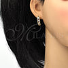 Argolla Huggie 02.267.0021.15 Oro Laminado, con Granate and Blanca Zirconia Cubica, Pulido, Tono Dorado
