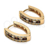 Argolla Huggie 02.267.0021.15 Oro Laminado, con Granate and Blanca Zirconia Cubica, Pulido, Tono Dorado