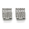 Argolla Huggie 02.267.0034.15 Rodio Laminado, con Zirconia Cubica Blanca, Pulido, Rodinado