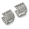 Argolla Huggie 02.267.0034.15 Rodio Laminado, con Zirconia Cubica Blanca, Pulido, Rodinado