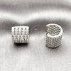 Argolla Huggie 02.267.0034.15 Rodio Laminado, con Zirconia Cubica Blanca, Pulido, Rodinado