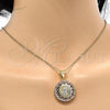 Dije Religioso 05.253.0019 Oro Laminado, Diseño de Guadalupe y Corazón, Pulido, Tres Tonos