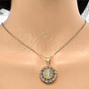 Dije Religioso 05.253.0020 Oro Laminado, Diseño de San Judas y Corazón, Pulido, Tres Tonos