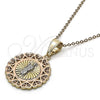 Dije Religioso 05.253.0020 Oro Laminado, Diseño de San Judas y Corazón, Pulido, Tres Tonos
