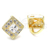Arete Gancho Frances 02.168.0050 Oro Laminado, con Blanca Zirconia Cubica, Pulido, Tono Dorado
