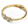 Aro Individual 07.307.0002.05 Oro Laminado, con Blanca Cristal, Pulido, Tono Dorado (04 MM Thickness, Size 5 (2.50 Diameter))