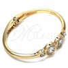 Aro Individual 07.307.0002.05 Oro Laminado, con Blanca Cristal, Pulido, Tono Dorado (04 MM Thickness, Size 5 (2.50 Diameter))