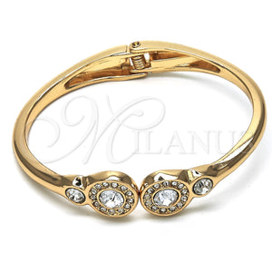 Aro Individual 07.307.0002.05 Oro Laminado, con Blanca Cristal, Pulido, Tono Dorado (04 MM Thickness, Size 5 (2.50 Diameter))