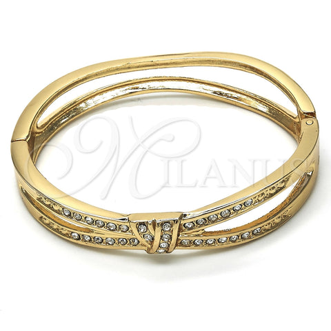 Aro Individual 07.307.0003.05 Oro Laminado, con Blanca Cristal, Pulido, Tono Dorado (10 MM Thickness, Size 5 (2.50 Diameter))