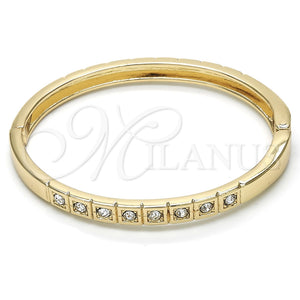 Aro Individual 07.307.0006.05 Oro Laminado, con Blanca Cristal, Pulido, Tono Dorado (07 MM Thickness, Size 5 (2.50 Diameter))