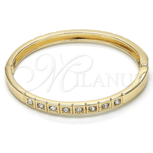 Aro Individual 07.307.0006.05 Oro Laminado, con Blanca Cristal, Pulido, Tono Dorado (07 MM Thickness, Size 5 (2.50 Diameter))