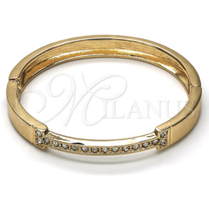 Aro Individual 07.307.0007.05 Oro Laminado, con Blanca Cristal, Pulido, Tono Dorado (09 MM Thickness, Size 5 (2.50 Diameter))