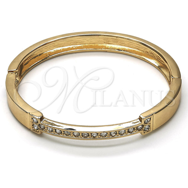 Aro Individual 07.307.0007.05 Oro Laminado, con Blanca Cristal, Pulido, Tono Dorado (09 MM Thickness, Size 5 (2.50 Diameter))