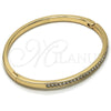 Aro Individual 07.307.0009.04 Oro Laminado, con Blanca Cristal, Pulido, Tono Dorado (04 MM Thickness, Size 4 (2.25 Diameter))
