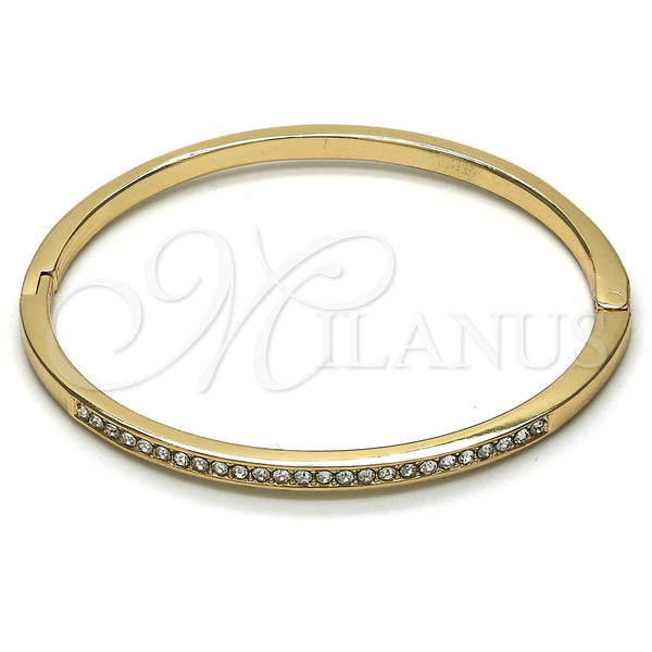 Aro Individual 07.307.0009.04 Oro Laminado, con Blanca Cristal, Pulido, Tono Dorado (04 MM Thickness, Size 4 (2.25 Diameter))
