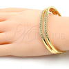 Aro Individual 07.307.0011.05 Oro Laminado, con Blanca Cristal, Pulido, Tono Dorado (12 MM Thickness, Size 5 (2.50 Diameter))