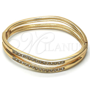 Aro Individual 07.307.0011.05 Oro Laminado, con Blanca Cristal, Pulido, Tono Dorado (12 MM Thickness, Size 5 (2.50 Diameter))