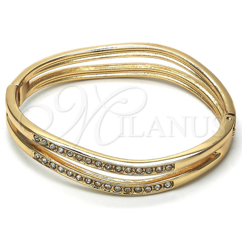 Aro Individual 07.307.0011.05 Oro Laminado, con Blanca Cristal, Pulido, Tono Dorado (12 MM Thickness, Size 5 (2.50 Diameter))