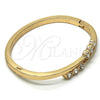 Aro Individual 07.307.0013.04 Oro Laminado, con Blanca Cristal, Pulido, Tono Dorado (04 MM Thickness, Size 4 (2.25 Diameter))