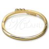 Aro Individual 07.307.0013.04 Oro Laminado, con Blanca Cristal, Pulido, Tono Dorado (04 MM Thickness, Size 4 (2.25 Diameter))