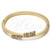 Aro Individual 07.307.0013.04 Oro Laminado, con Blanca Cristal, Pulido, Tono Dorado (04 MM Thickness, Size 4 (2.25 Diameter))