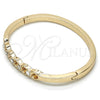 Aro Individual 07.307.0014.05 Oro Laminado, con Blanca Cristal, Pulido, Tono Dorado (04 MM Thickness, Size 5 (2.50 Diameter))