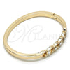 Aro Individual 07.307.0014.05 Oro Laminado, con Blanca Cristal, Pulido, Tono Dorado (04 MM Thickness, Size 5 (2.50 Diameter))