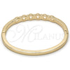 Aro Individual 07.307.0014.05 Oro Laminado, con Blanca Cristal, Pulido, Tono Dorado (04 MM Thickness, Size 5 (2.50 Diameter))
