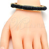 Aro Individual 07.307.0016.05 Oro Laminado, con Negro Cristal, Pulido, Tono Dorado (10 MM Thickness, Size 5 (2.50 Diameter))