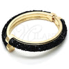 Aro Individual 07.307.0016.05 Oro Laminado, con Negro Cristal, Pulido, Tono Dorado (10 MM Thickness, Size 5 (2.50 Diameter))
