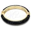 Aro Individual 07.307.0016.05 Oro Laminado, con Negro Cristal, Pulido, Tono Dorado (10 MM Thickness, Size 5 (2.50 Diameter))