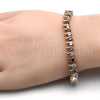 Pulsera Tennis 03.217.0002.6.08 Oro Laminado, con Rubi and Blanca Zirconia Cubica, Pulido, Tono Dorado (07 MM Thickness, 8 Inches Length)