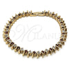 Pulsera Tennis 03.217.0002.6.08 Oro Laminado, con Rubi and Blanca Zirconia Cubica, Pulido, Tono Dorado (07 MM Thickness, 8 Inches Length)