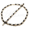 Collar y Pulsera 06.284.0004.2 Oro Laminado, Diseño de Mariposa, con Zafiro Azul and Blanca Zirconia Cubica, Pulido, Tono Dorado