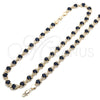 Collar y Pulsera 06.284.0005.2 Oro Laminado, Diseño de Corazón, con Zafiro Azul and Blanca Zirconia Cubica, Pulido, Tono Dorado